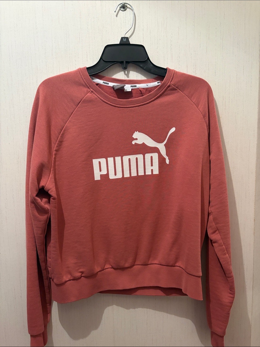 Puma Coral Crewneck Sweatshirt with White Logo